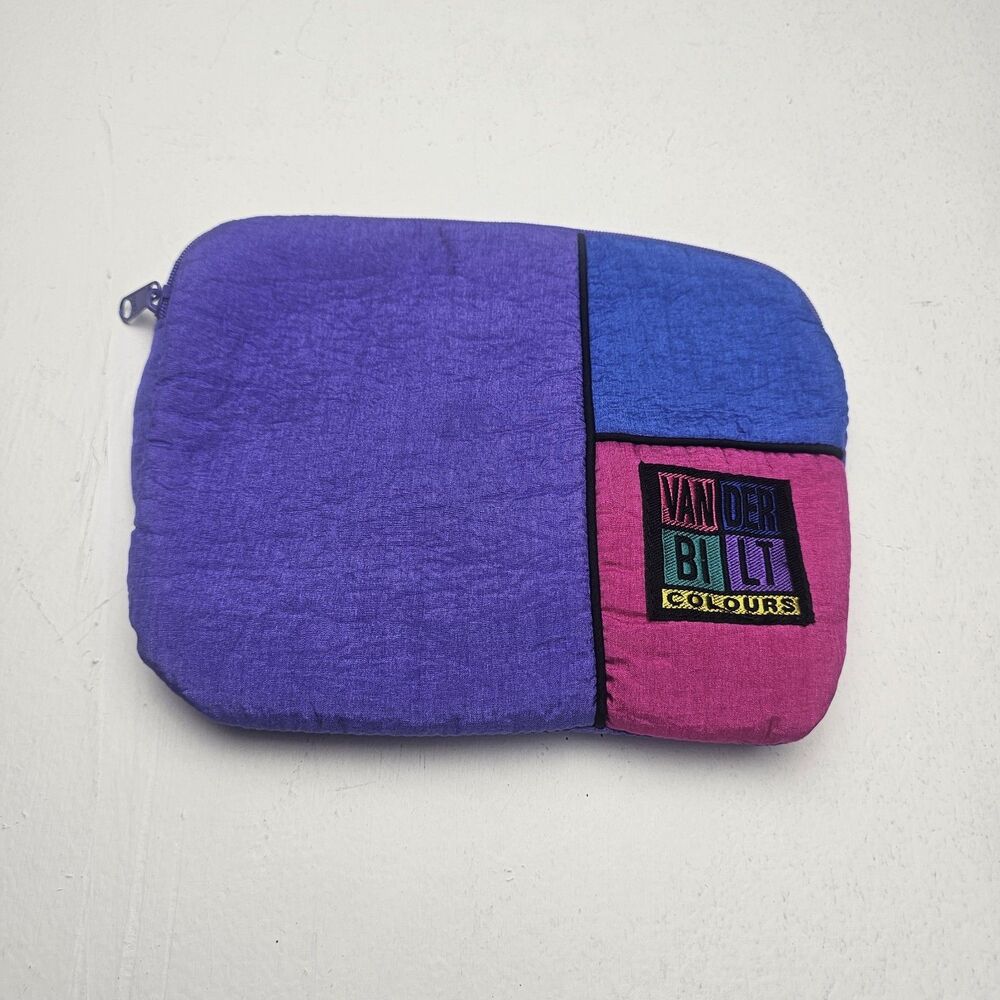Gloria Vanderbilt Colours 1990s vintage Cosmetic Purse Makeup Bag Color Block